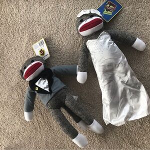 COPY - Sock Monkey Bride and Groom Wedding decoration dolls